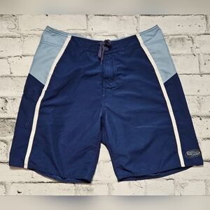 Body Glove Colorblock Board Shorts Swim Trunks Blue White Waist 34